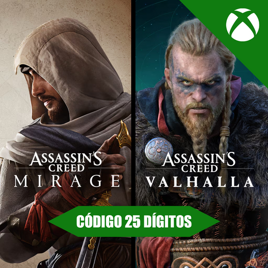Assassin's Creed Mirage & Valhalla Bundle Xbox REGIÃO - Código 25 Dígitos