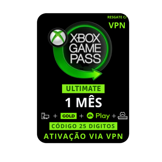 Assinatura Game Pass Ultimate - 1 Mes - Código 25 Dígitos - Região